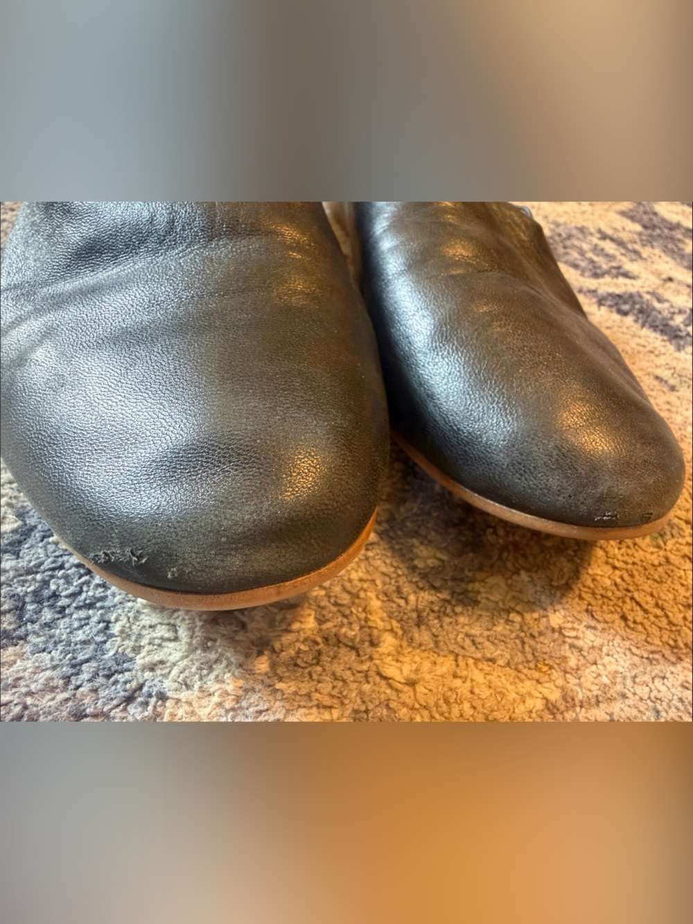 Franco Sarto Women’s Black Leather Slip-On Loafers — Smooth Leather Upper - Picture 4 of 8